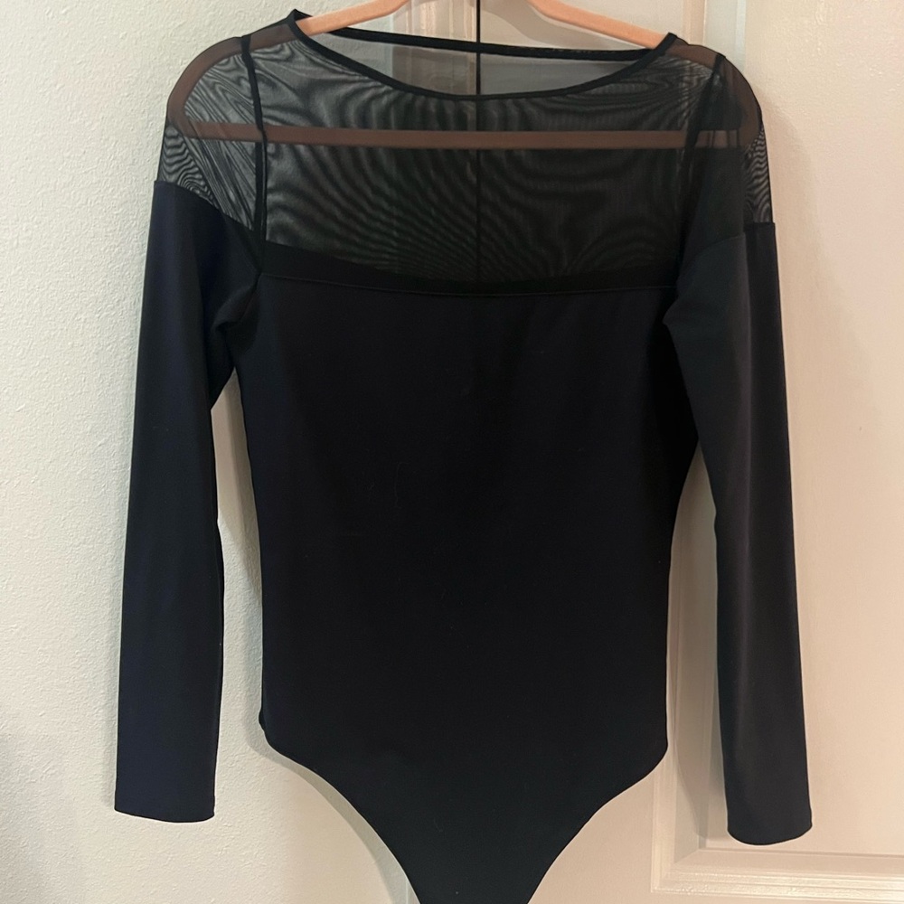 Abercrombie & Fitch Black Mesh Bodysuit